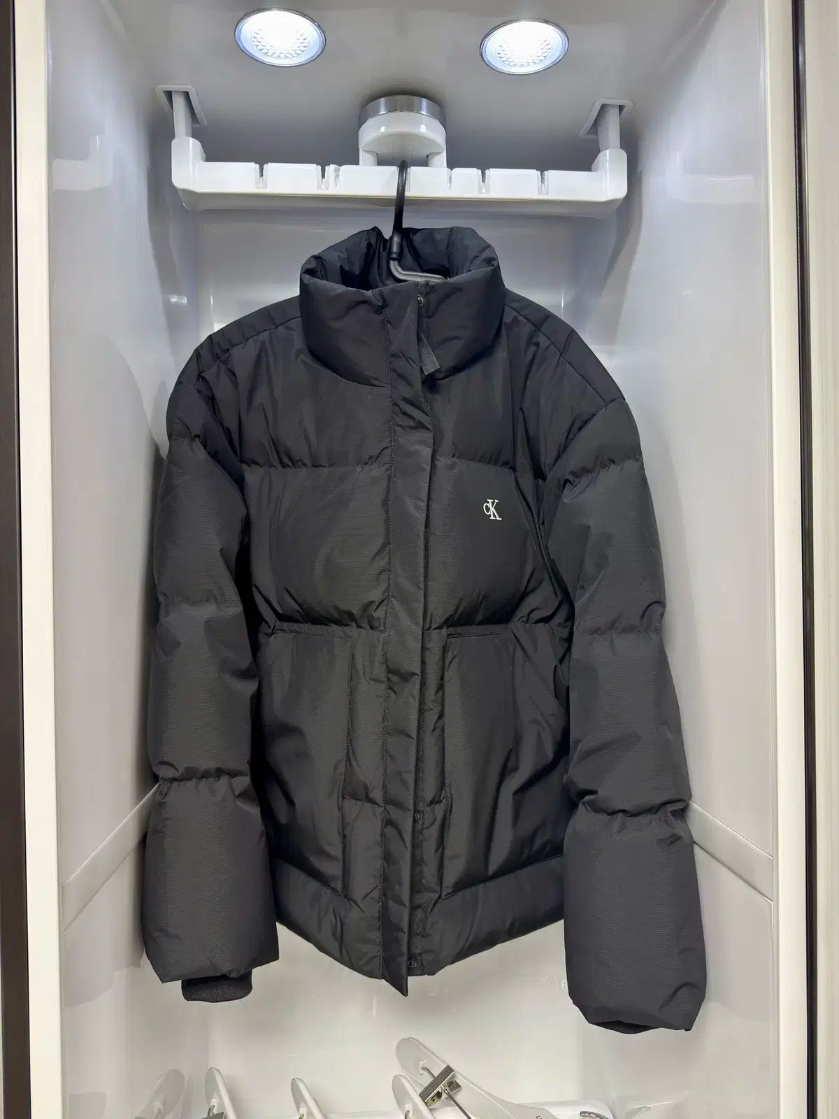 カルバン クライン レディース ショート丈 スタンド カッパ パファー ダウン ジャケット S