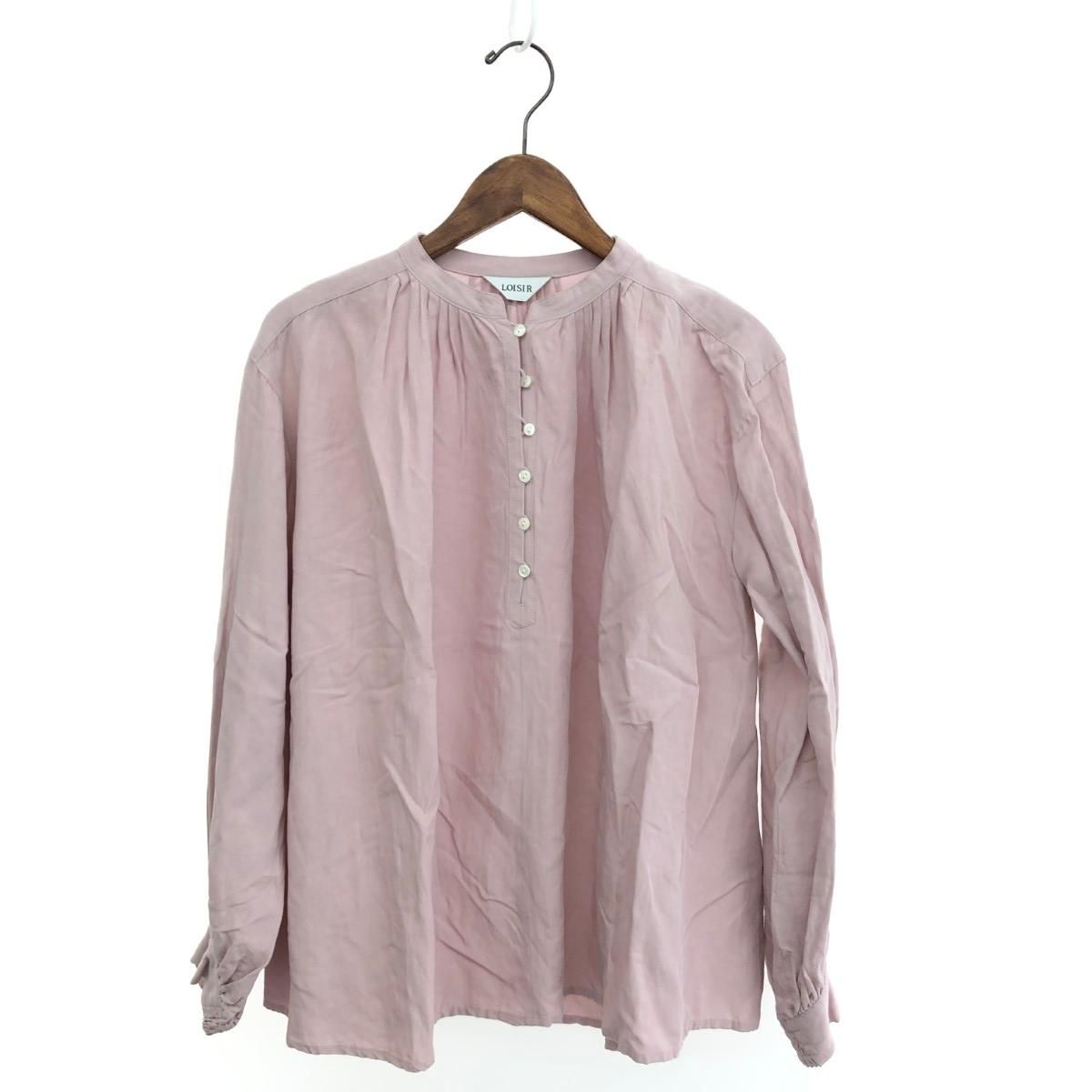 25SS❣️定価26400円 LOISIR レーヨンリネンスタンドカラーブラウス LOISIR ロワズィール レーヨンリネンスタンドカラーブラウス サイズ:F