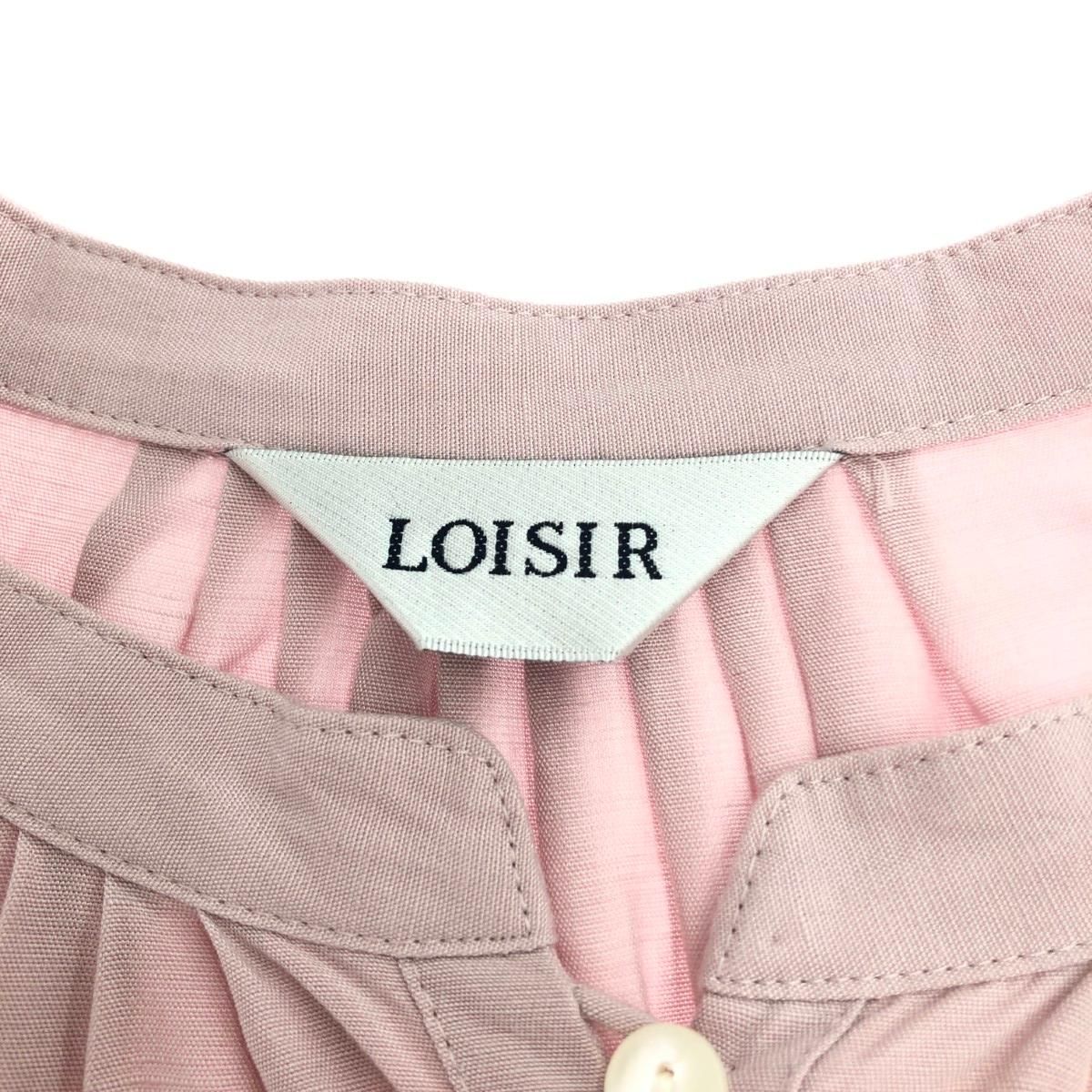 LOISIR ロワズィール レーヨンリネンスタンドカラーブラウス サイズ:F