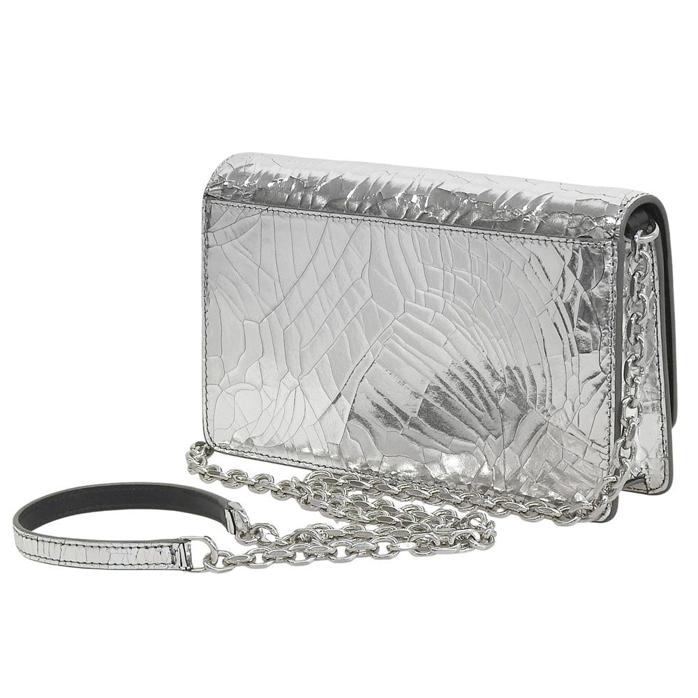 超 メゾン マルジェラ Maison Margiela SA3UI0018 ミラーチェーンウォレット レザー 2way クラッチ クロスボディバッグ 定価159500円