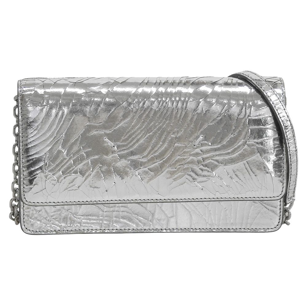 超 メゾン マルジェラ Maison Margiela SA3UI0018 ミラーチェーンウォレット レザー 2way クラッチ クロスボディバッグ 定価159500円