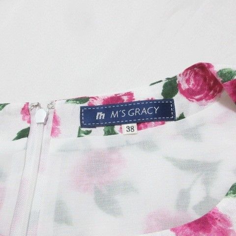 エムズグレイシー M'S GRACY 美品 バラ柄バルーンワンピース FS-221344