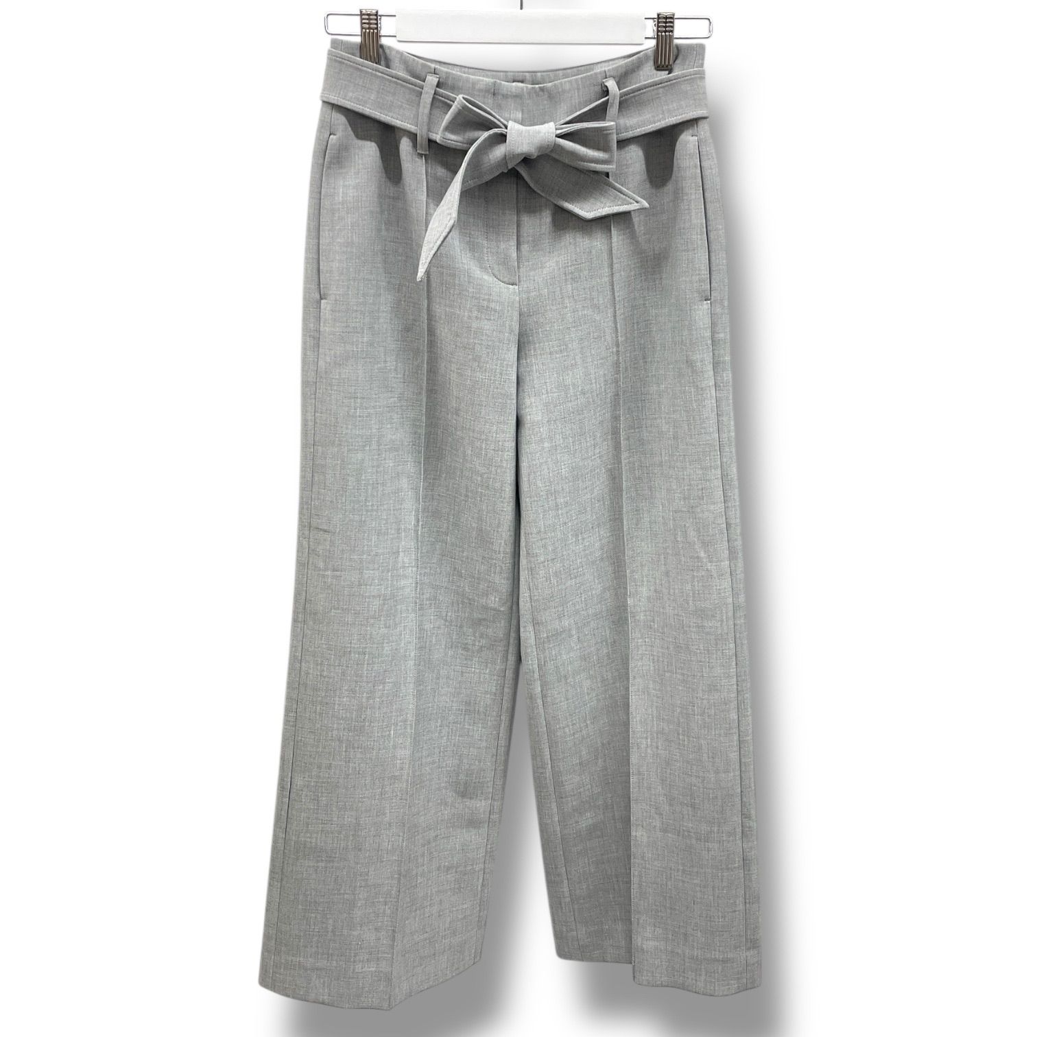 Theory セオリー DOUBLE HW BELT PANT J ワイドパンツ 01 7306464 025 704 灰色 グレー レディース 通年 ゴーゴー古着マルイファミリー 18 No 209