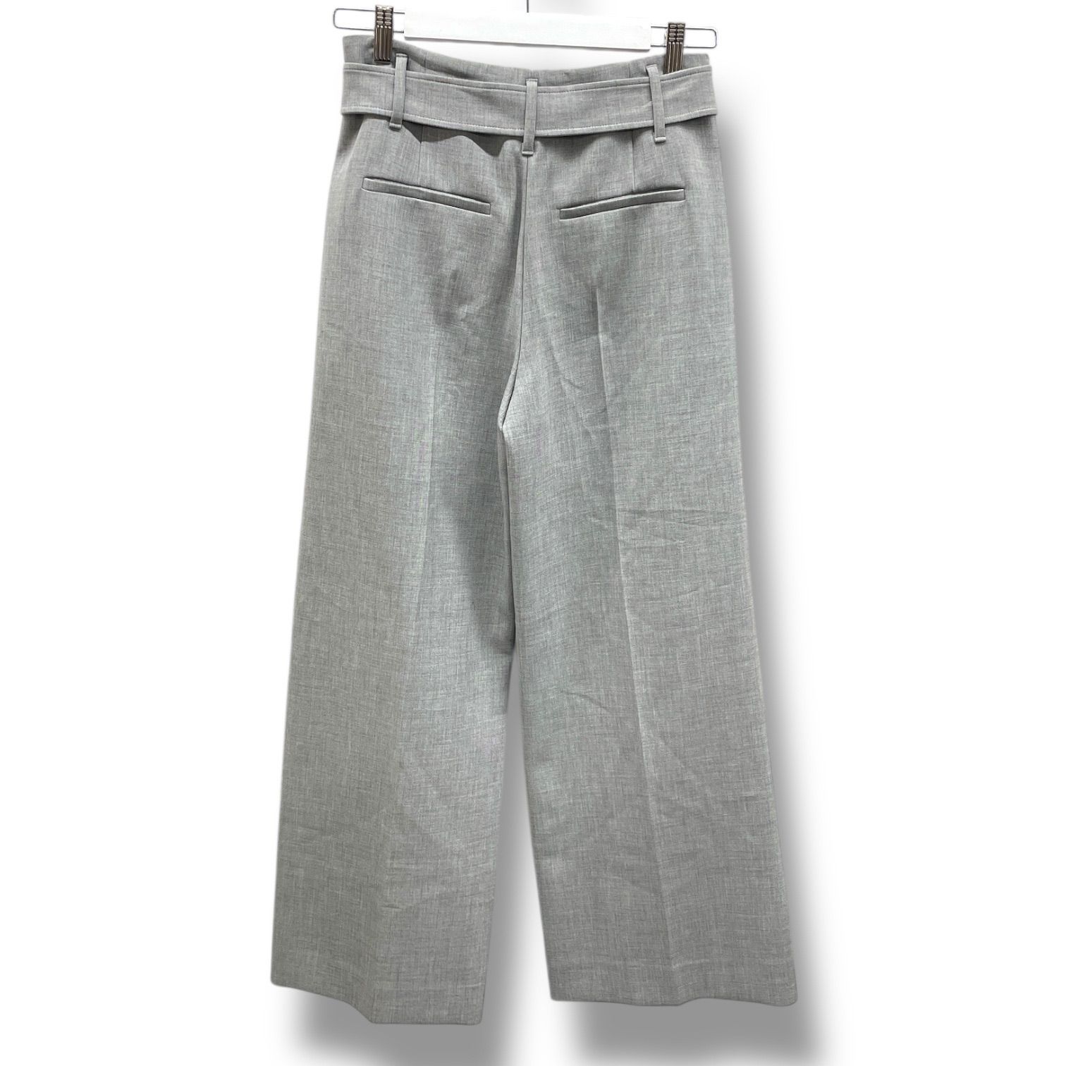 Theory セオリー BISTRETCH DOUBLE HW BELT PANT J ワイドパンツ 01-7306464-025-704 灰色 グレー 4サイズ レディース 通年 ゴーゴー古着マルイファミリー溝口店 18 No.209