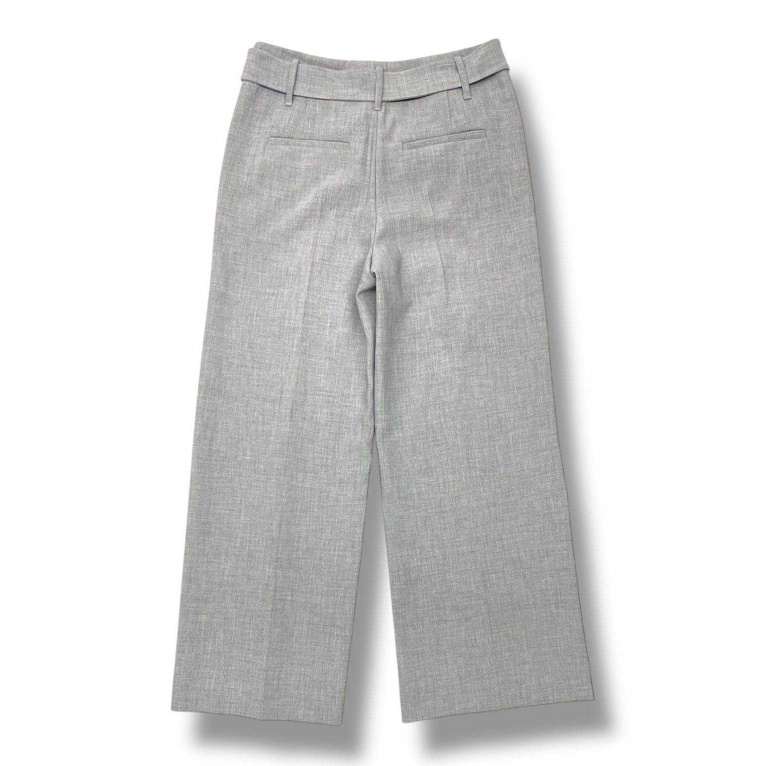 人気満点商品再入荷！ Theory セオリー BISTRETCH DOUBLE HW BELT PANT J ワイドパンツ 01-7306464-025-704 灰色 グレー 4サイズ レディース 通年 ゴーゴー古着マルイファミリー溝口店 18 No.209