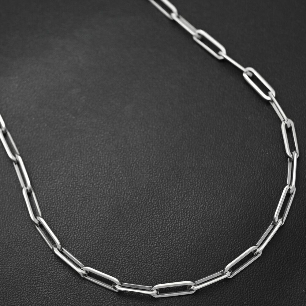 ペーパークリップチェーン プレーンネックレス･ペンダント Pt 950-21.1 g プラチナ 翌日配送可 N メンズ レディース 595458