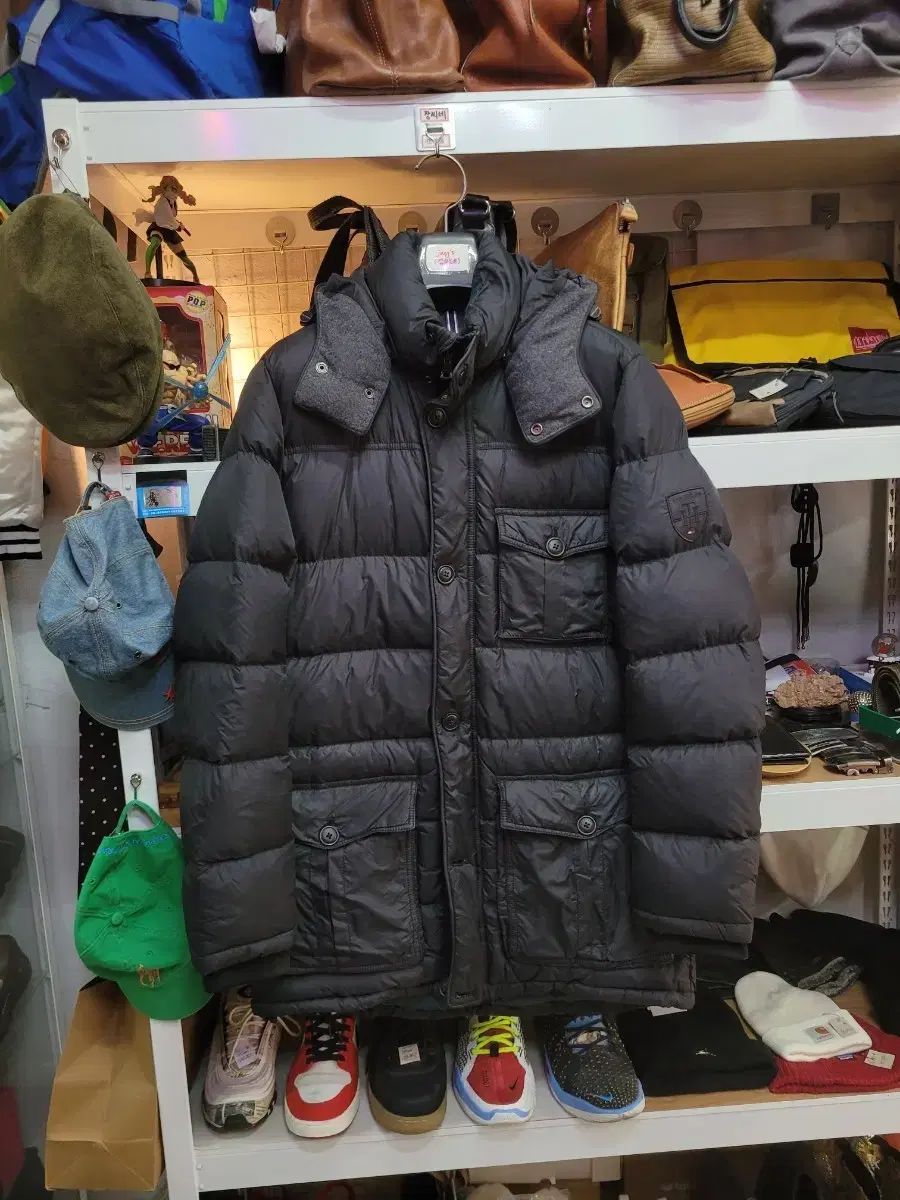 トミーヒルフィガー ブラック ダウン アウター グースダウン フード分離型