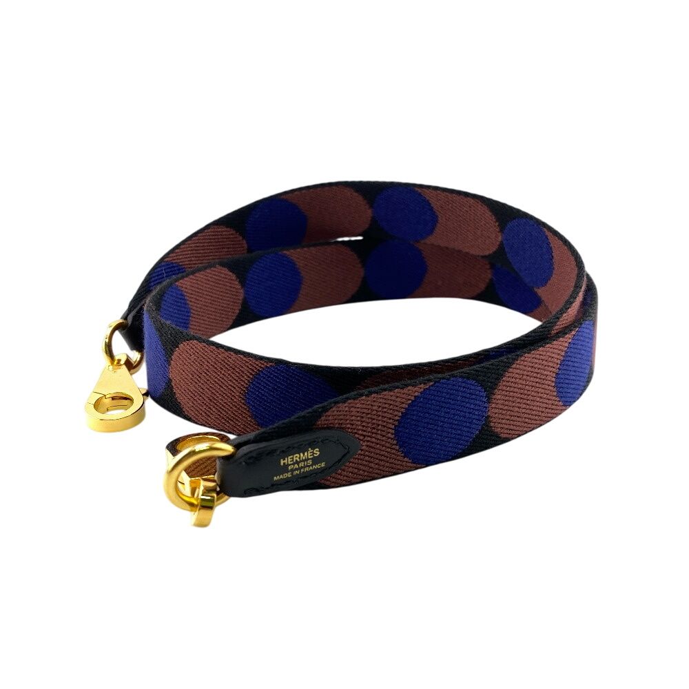HERMESエルメス バンドリエール サングル フリッパーボール 70 ショルダーストラップ ブルー レディース