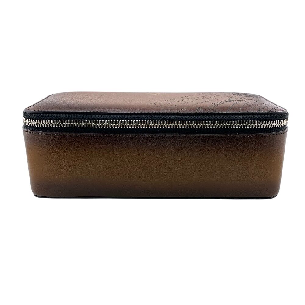 Berluti ベルルッティ ポーチ 3本用 ウォッチケース 時計 カリグラフィー その他ファッション雑貨 グレー ユニセックス