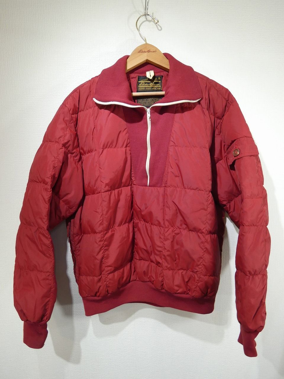 黒タグ 70s 80s ビンテージ Eddie Bauer エディーバウアー GOOSE DOWN PULLOVER プルオーバー ダウン ジャケット ML位 60s 50s カラコラム