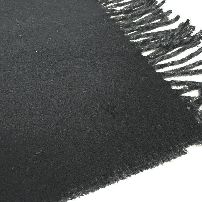  エルメス HERMES マフラー カシミア ブラック 刺繍ロゴ 大判 ストール ショール 小物