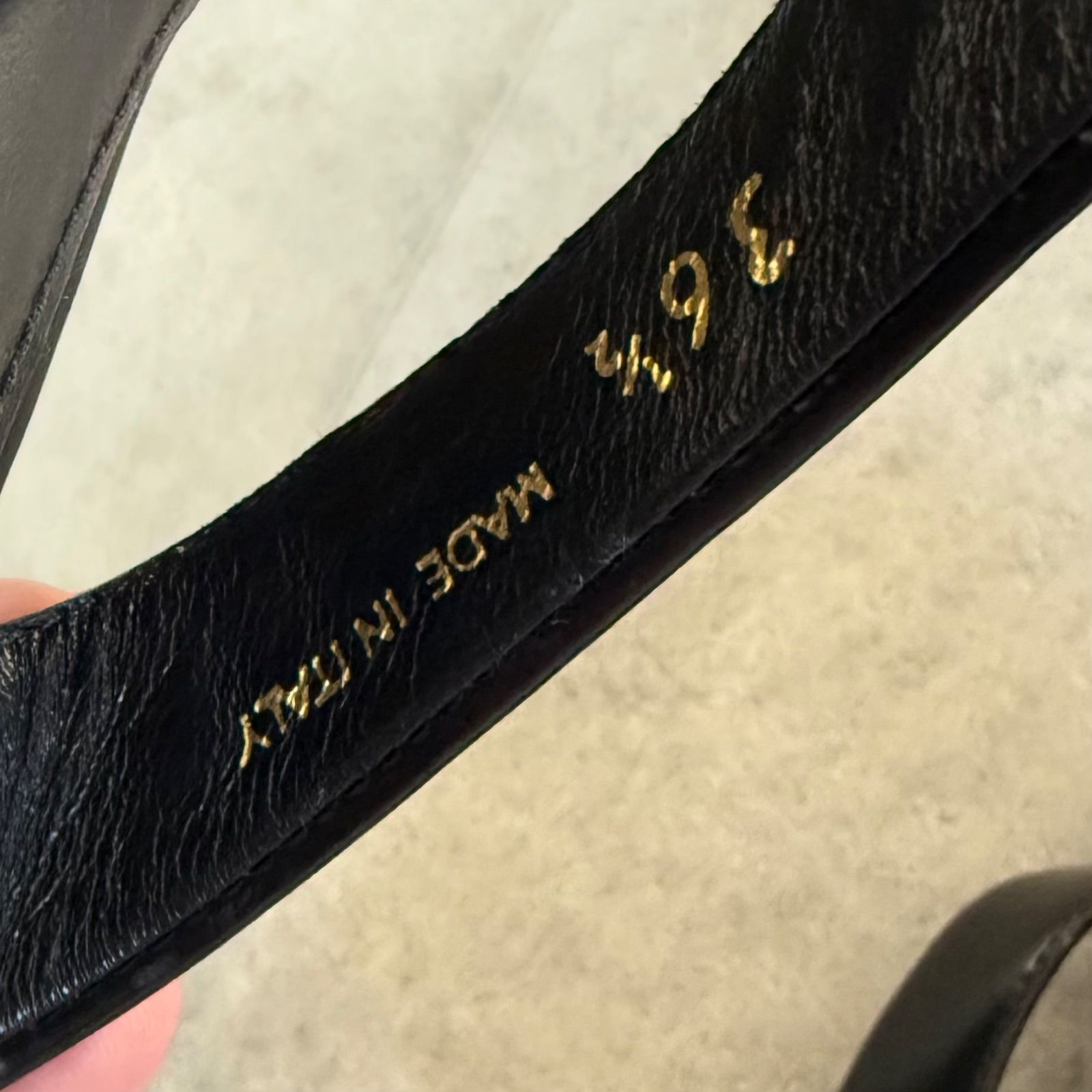 美品 PRADA プラダ 三角ロゴ レザー ミュール ブラック 黒 36 1/2