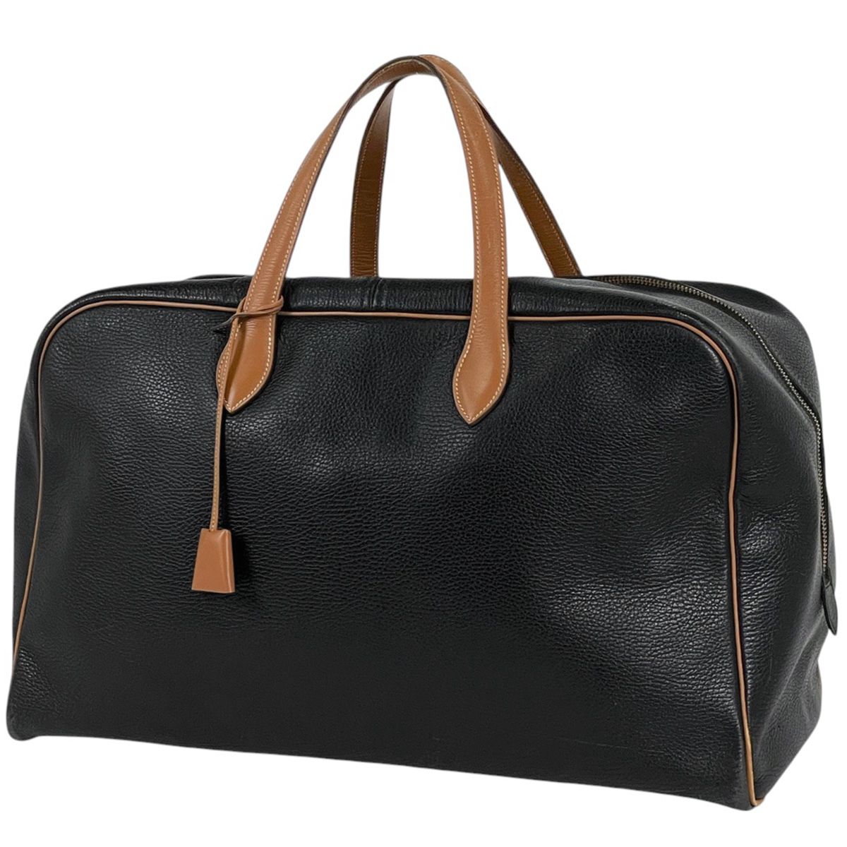 エルメス HERMES ヴィクトリア 50 旅行 ハンドバッグ ボストンバッグ アルデンヌ ブラック 〇O レディース