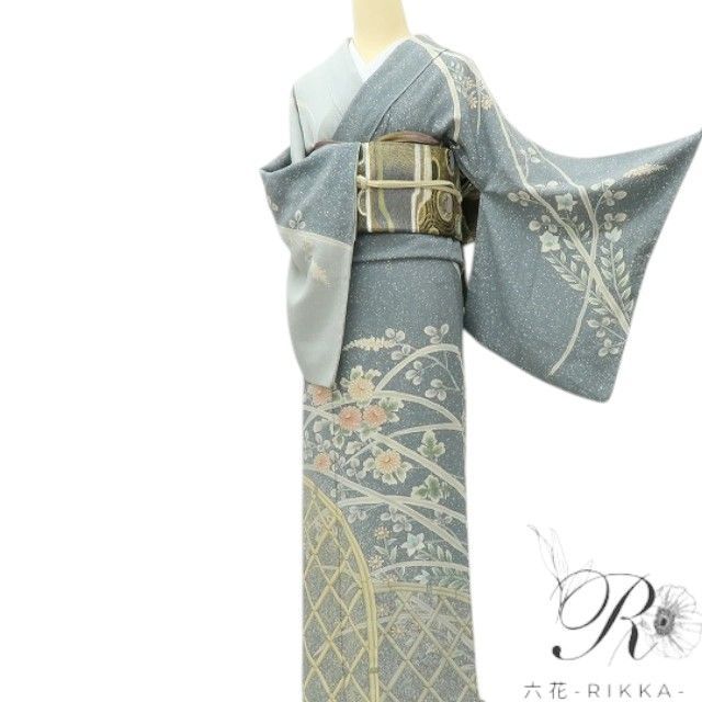 六花-RIKKA- 正絹 作家物落款 トールサイズ 手縫い仕立て 訪問着 着物