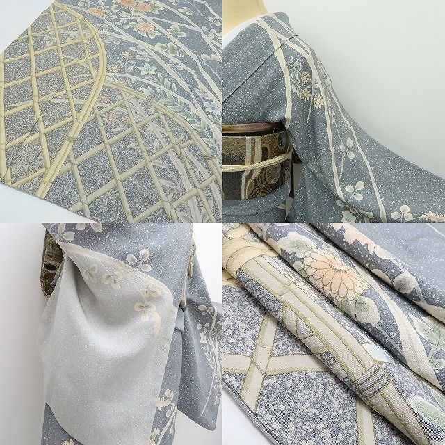 yumeco✺正絹 単衣 作家物落款 トールサイズ 訪問着 A3550 yumeco