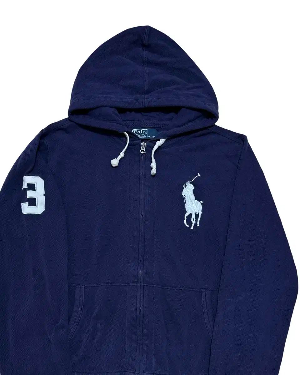 ポロ ビックポニー ネイビー ジップアップ フーディー