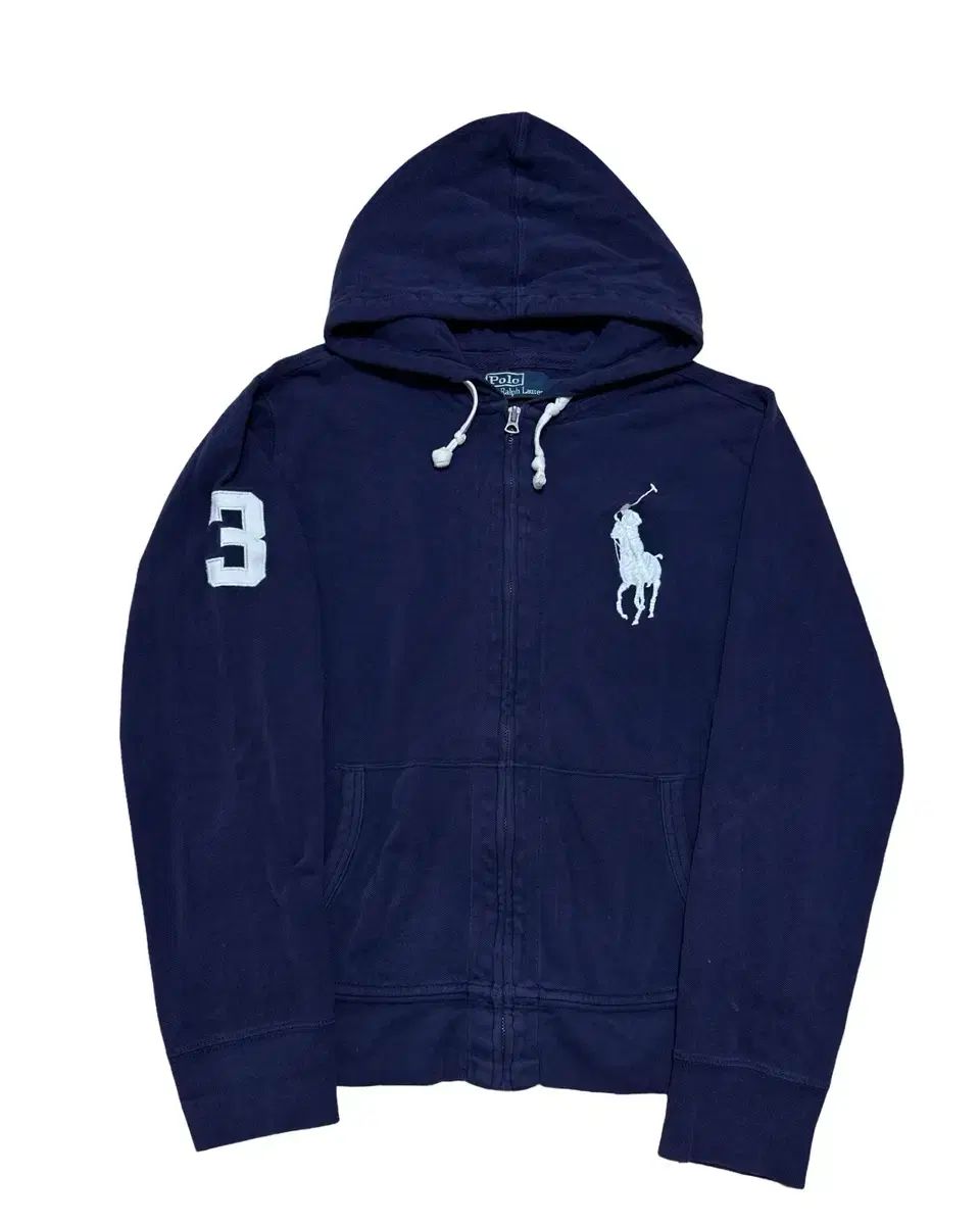ポロ ビックポニー ネイビー ジップアップ フーディー