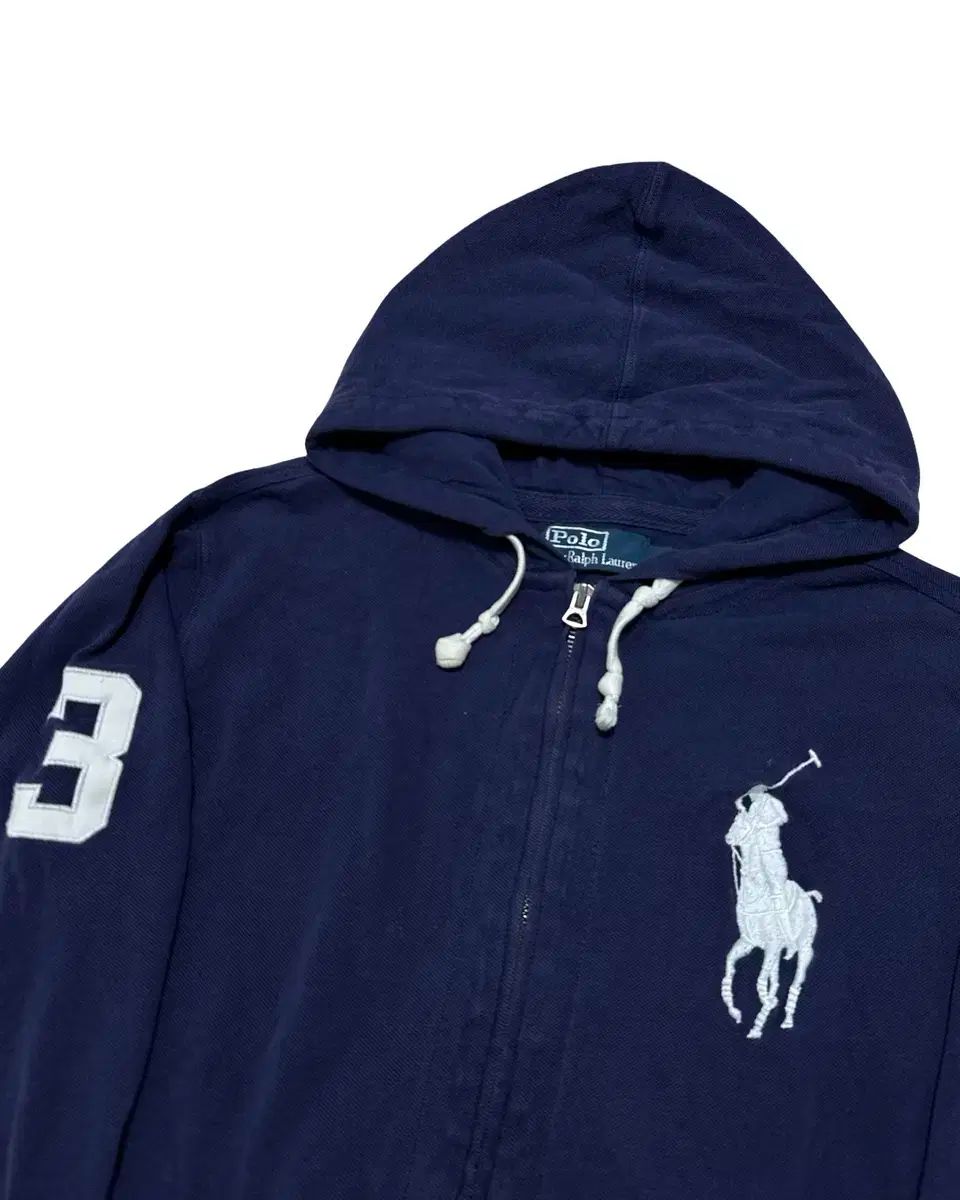  ポロ ビックポニー ネイビー ジップアップ フーディー パーカー トップス