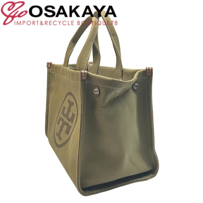 TORY BURCH トリーバーチ エラ 2WAY トート スモール キャンバス レザー ダークセージ グリーン カーキ ロゴ ショルダーバッグ レディース 女性 ユニセックス ブランド プレゼント 153381 GINKGOPHARMACY_COM