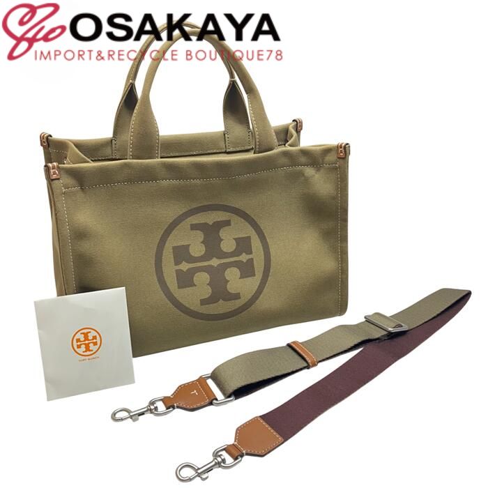 TORY BURCH トリーバーチ エラ 2WAY トート スモール キャンバス レザー ダークセージ グリーン カーキ ロゴ ショルダーバッグ レディース 女性 ユニセックス ブランド プレゼント 153381