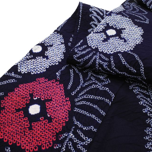 平和屋着物□極上 夏物 浴衣 有松鳴海絞り 草花文 綿 逸品 CZAA4013s5