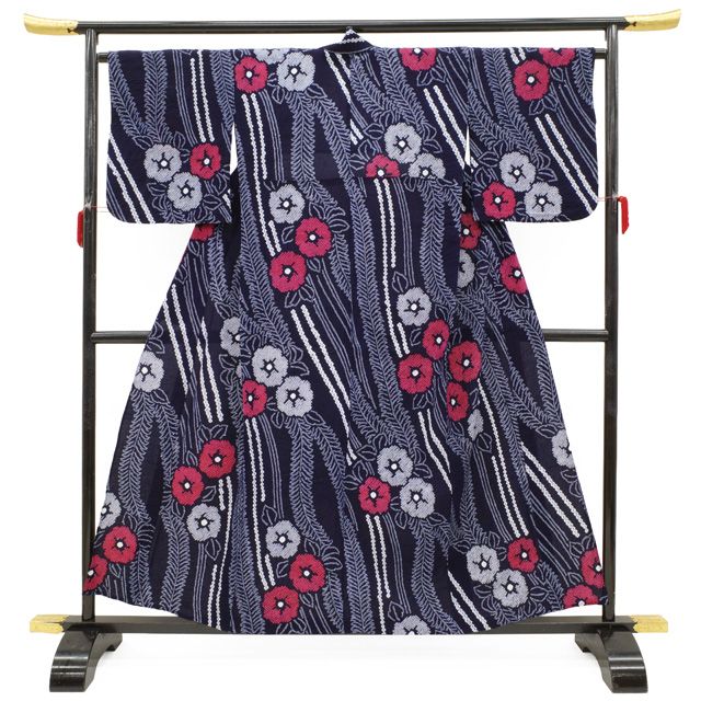 平和屋着物□極上 夏物 浴衣 有松鳴海絞り 草花文 綿 逸品 DZAB1053kh5