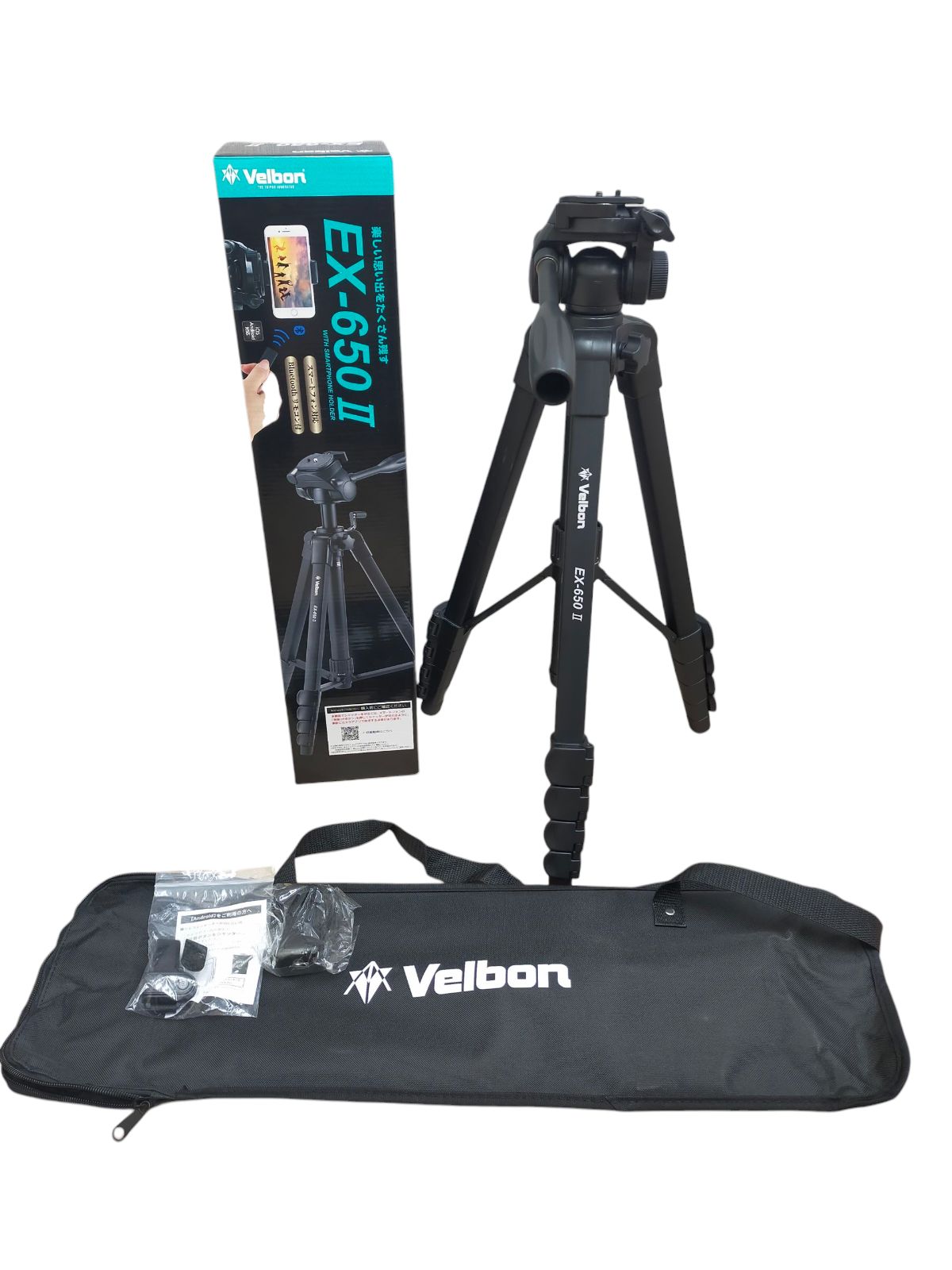 Velbon ベルボン ファミリー三脚 5段 EX-650 II スマートフォンホルダー リモコン付き