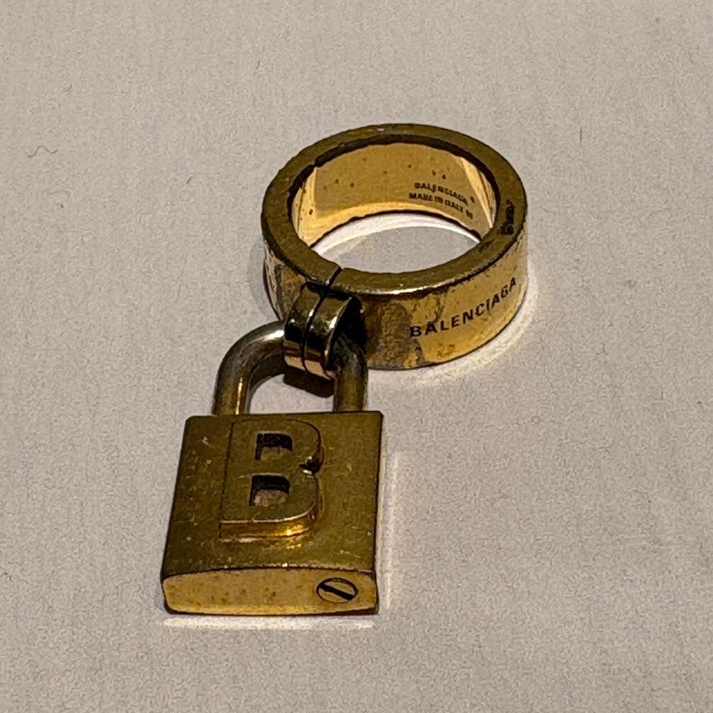 BALENCIAGA 南京錠 ゴールド BALENCIAGA バレンシアガ 20AW 南京錠リング ゴールド size:20号