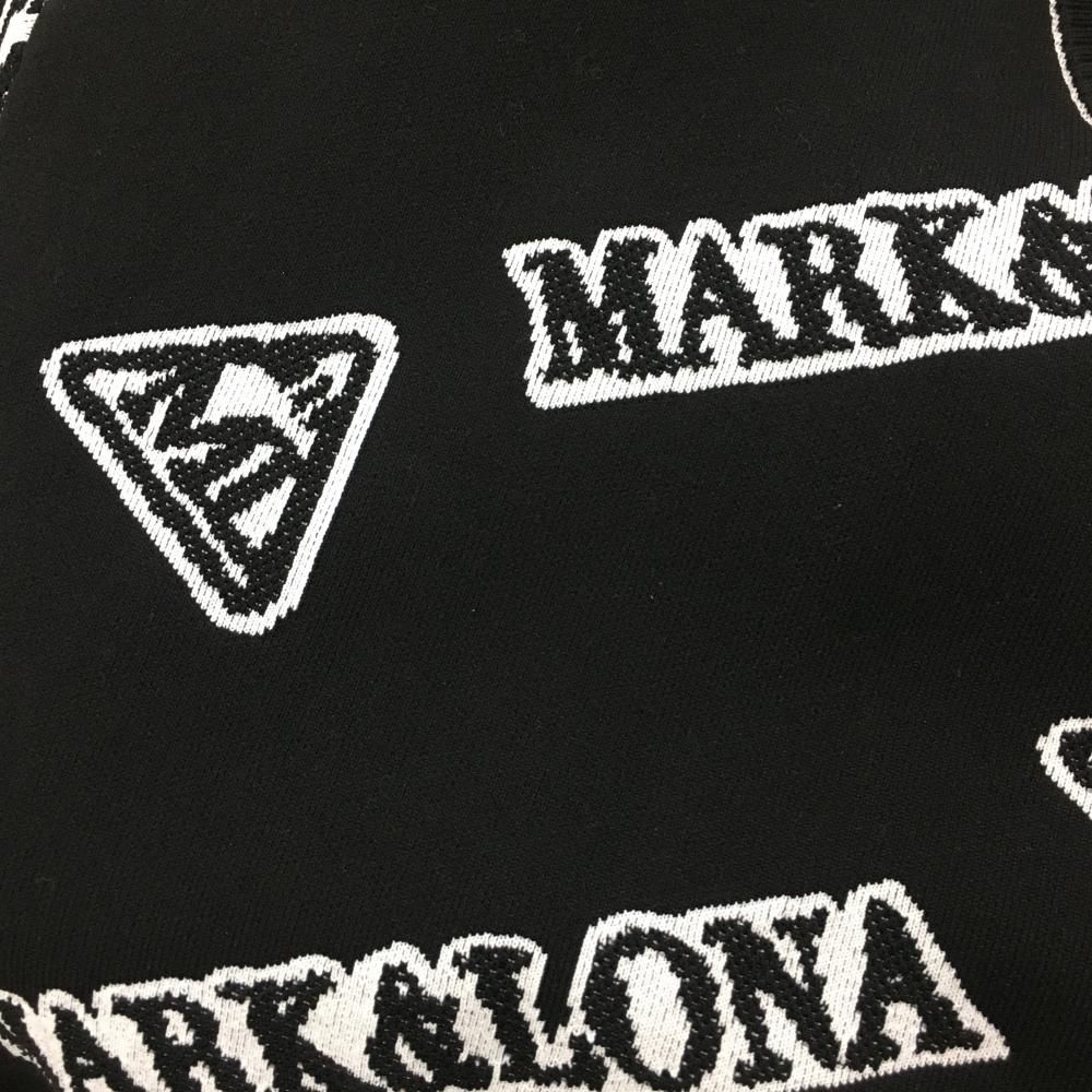 超美品】マークアンドロナ セーター 黒×白 ロゴ総柄 ニット メンズ 50