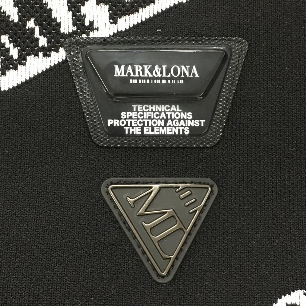 超美品】マークアンドロナ セーター 黒×白 ロゴ総柄 ニット メンズ 50