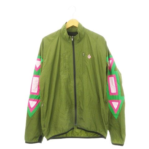 アールディーズ ALDIES ジオメトリックパッカブルジャケット ナイロンジャケット スタンド グラフィカルモチーフ 指穴 サムホール M 緑 グリーン A3007119 AH19 GY01