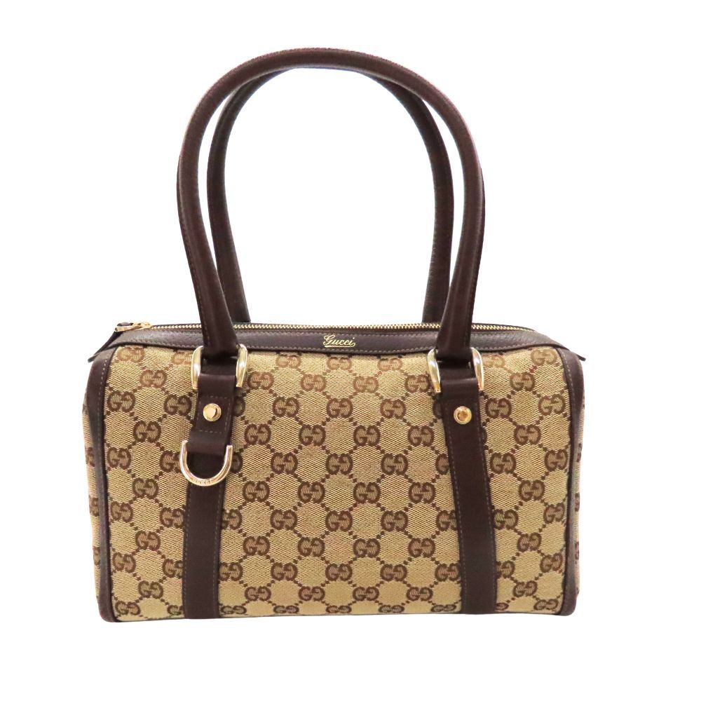 中古】 GUCCI グッチ 130942 ハンドバッグ GGキャンバス レザー