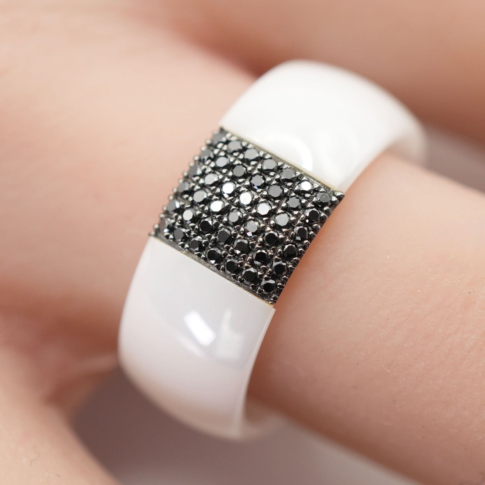 クラシキジュエリー K18×セラミック ブラックモンド リング 24-4900S