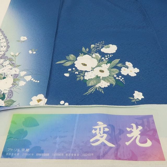 六花 RIKKA 正絹 螺鈿 アトリエ甲斐 変光 丹後ちりめん トールサイズ 手縫い仕立て 訪問着 着物 A 3963