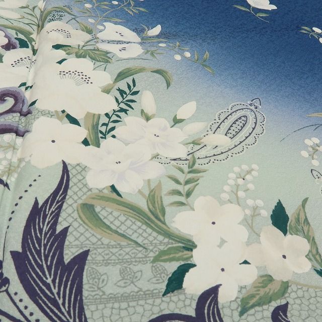  六花 RIKKA 正絹 螺鈿 アトリエ甲斐 変光 丹後ちりめん トールサイズ 手縫い仕立て 訪問着 着物 A 3963 訪問着 付け下げ 着物