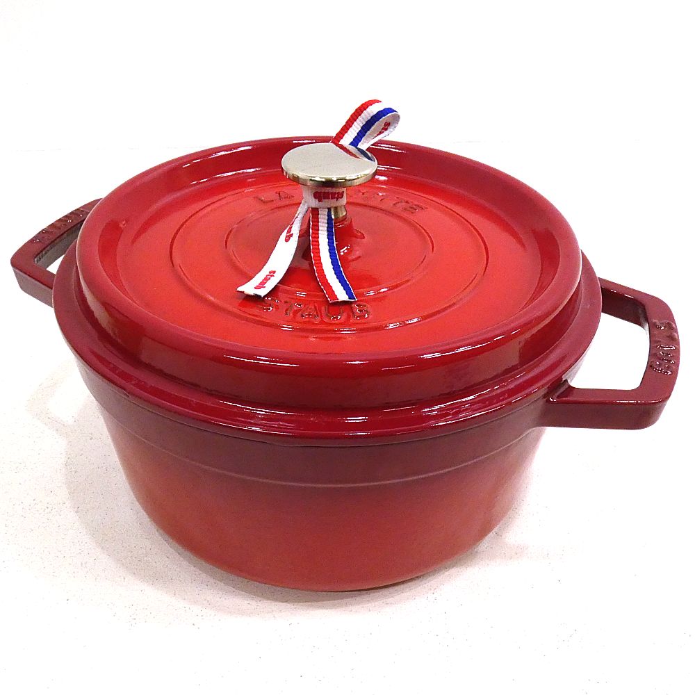 小牧店 STAUB ストウブ ピコ ココット ラウンド チェリー 22cm 2.6L 40509-825 I426-3736