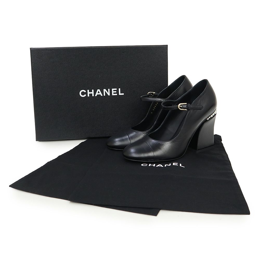 CHANEL チェック ハイヒール 36 パンプス デニム ゴールド金具 CHANEL
