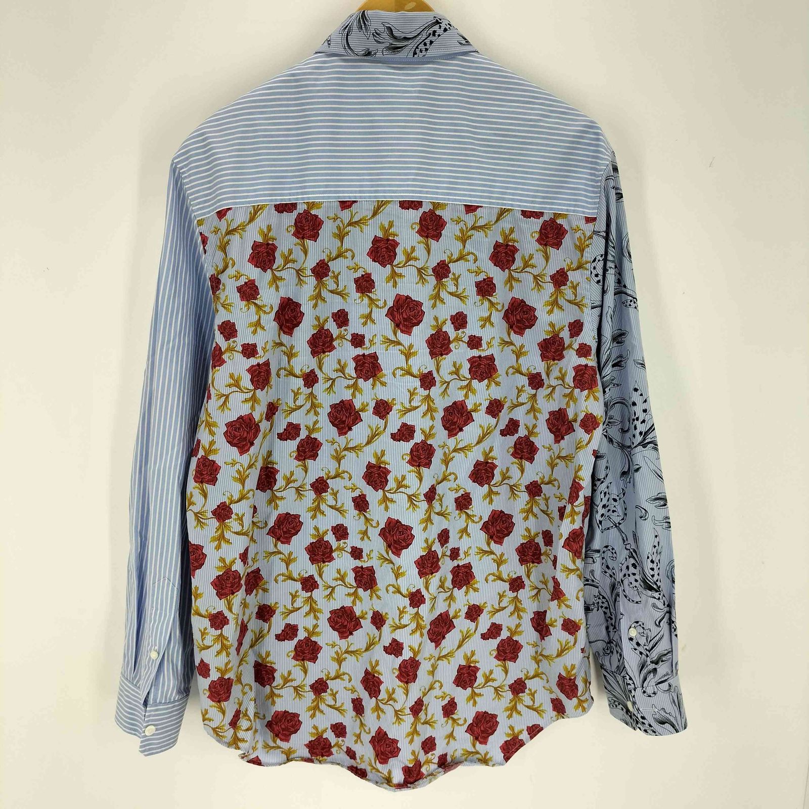 ヴェルサーチ VERSACE HERITAGE FIT 総柄ストライプシャツ 最高 メンズ