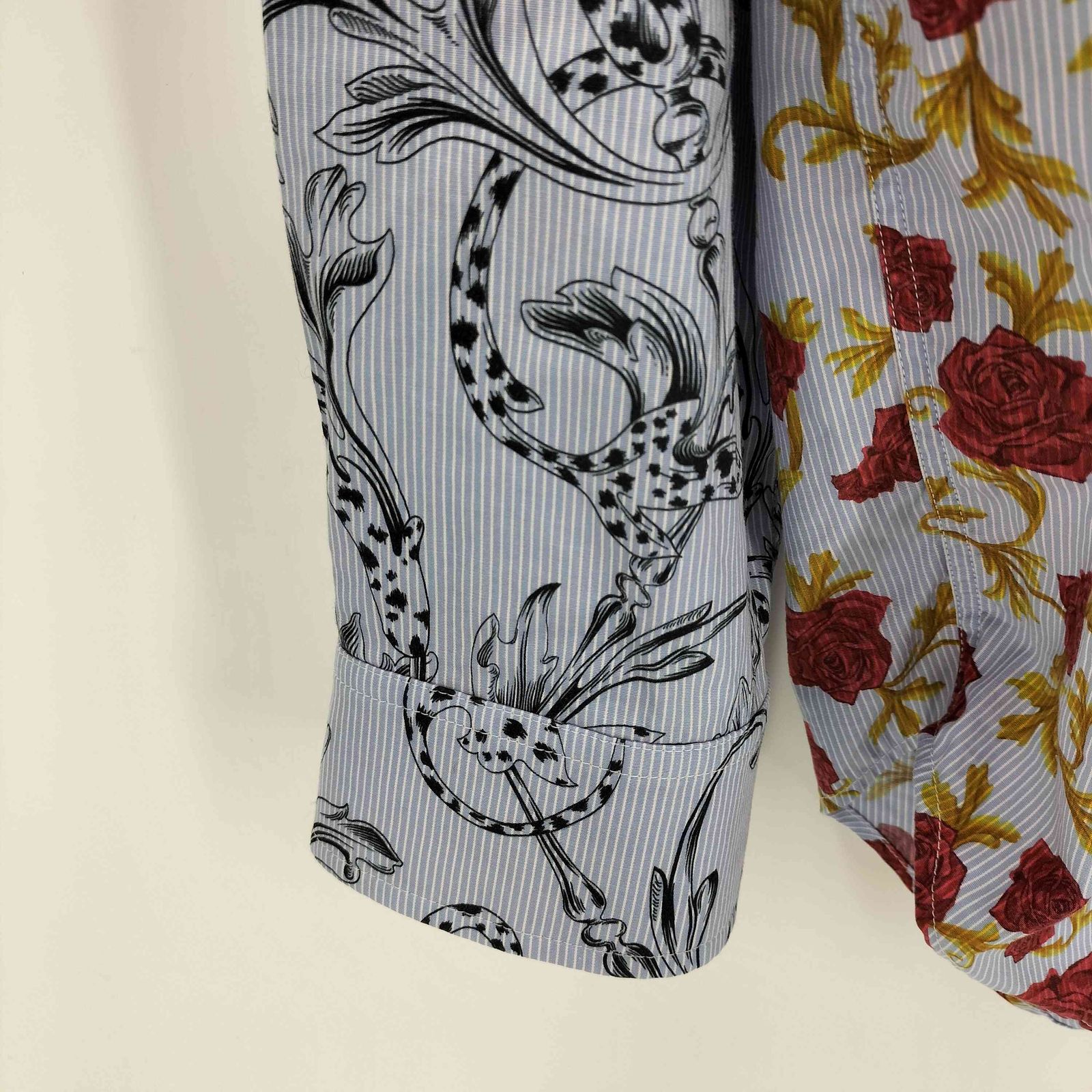 ヴェルサーチ VERSACE HERITAGE 購入 FIT 総柄ストライプシャツ メンズ