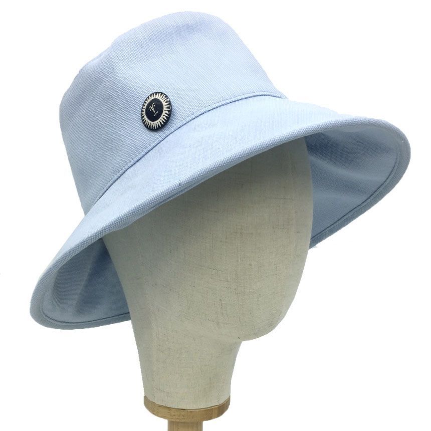 HERMES エルメス 帽子 ハット 57サイズ CHAPEAU FEMME GAELLE TOILE DE 231035N 6G57 ブルー系 57サイズ 新古品 aq11638