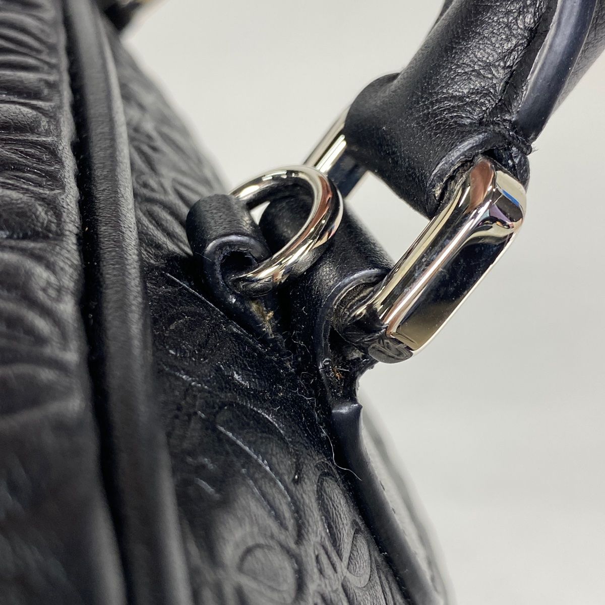  在庫一掃 ロエベ LOEWE アナグラム ハンドバッグ 2 WAY ショルダーバッグ レザー ブラック レディース ハンドバッグ バッグ