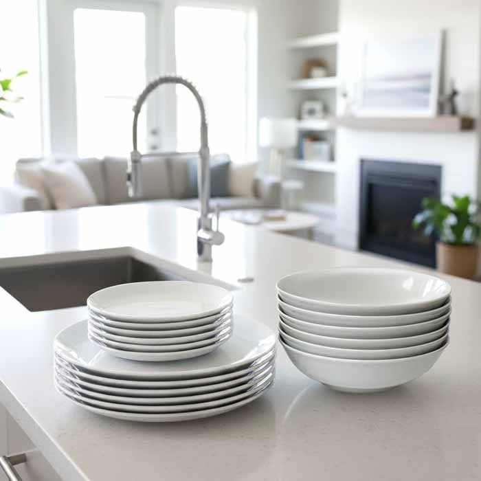 Villeroy Boch 食器セット キッチン用(皿&ボウル 6人分)ホワイト 18点