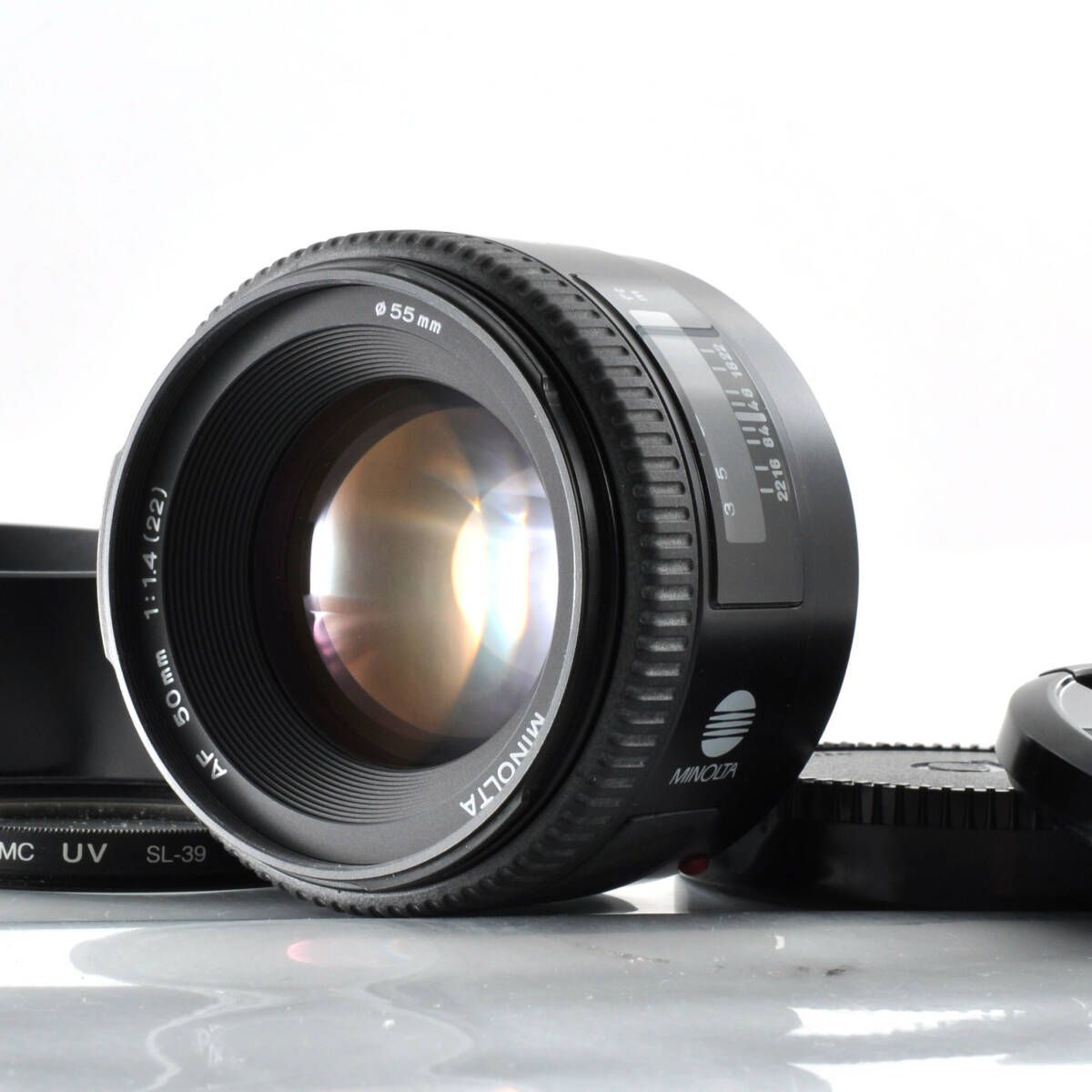 ミノルタ】Minolta AF 50mm F1.4 標準レンズ（フード付き） #P171
