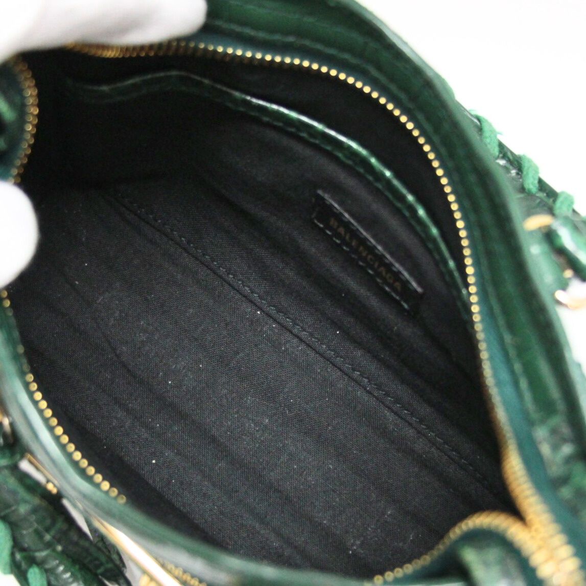  バレンシアガ ナノシティ 2 WAYバッグ クロコ型押しレザー グリーン 505982 72530 ショルダーバッグ ショルダーバッグ