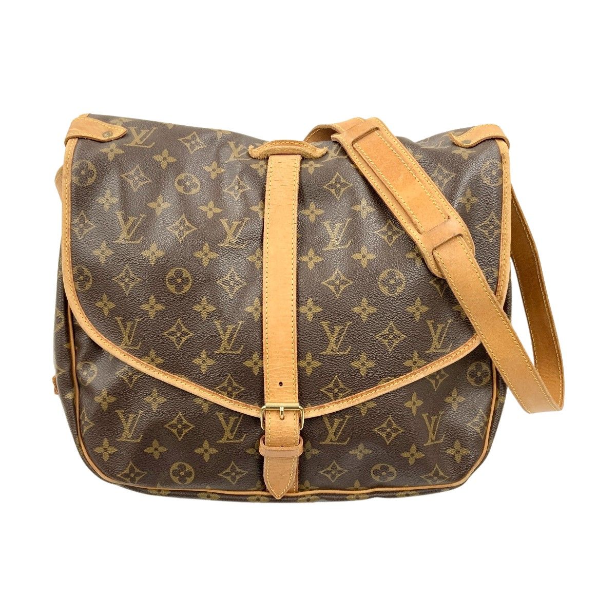 〇〇LOUIS VUITTON ルイヴィトン モノグラム ソミュール35 ショルダーバッグ M42256 ブラウン
