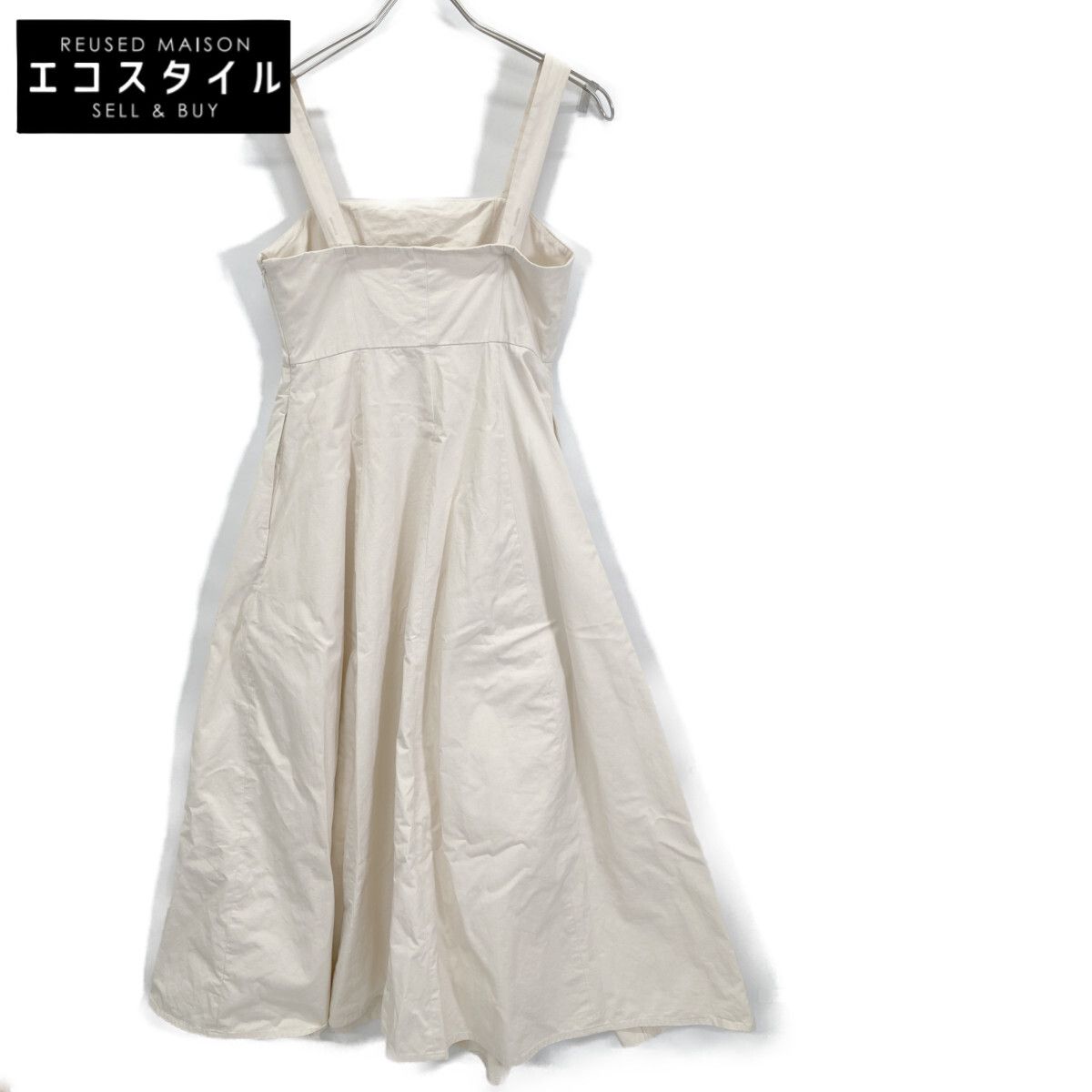 CLANE クラネ 15112-5092 ホワイト SQUARE BARE FLARE ONEPIECE O