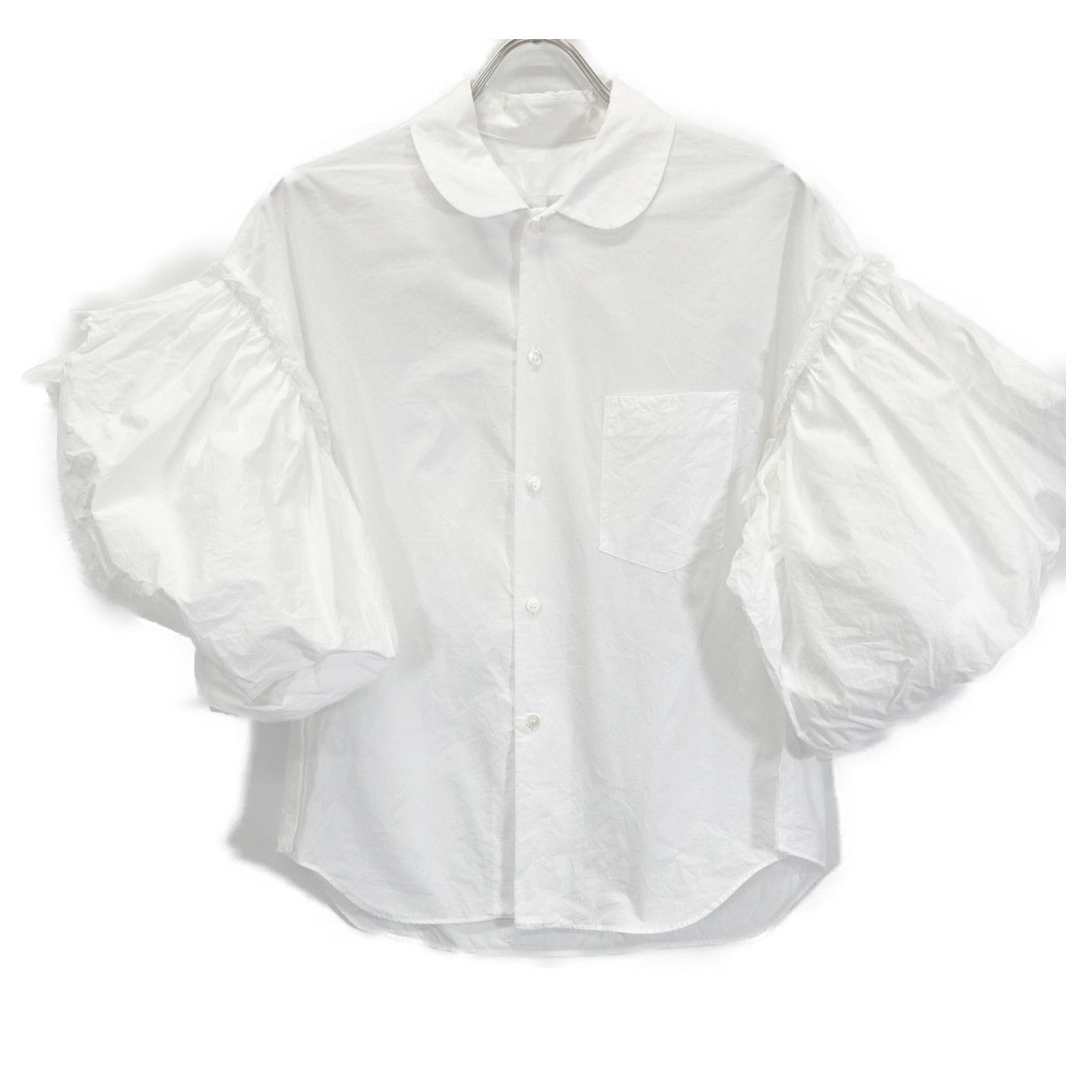 TAO COMME des GARCONS タオ コムデギャルソン TO-B011 ﾎﾜｲﾄ ｺｯﾄﾝ ﾋﾞｯｸｽﾘｰﾌﾞ ﾌﾞﾗｳｽ Ｓ