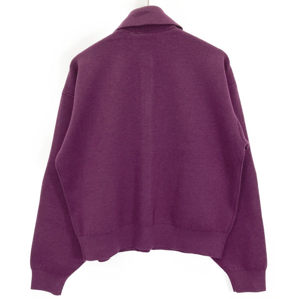 nagonstans ナゴンスタンス 25AW 470IA170-1391 ﾊﾟｰﾌﾟﾙ ｳｰﾙ混 soutien-collar knit cardigan ＭＥＤＩＵＭ