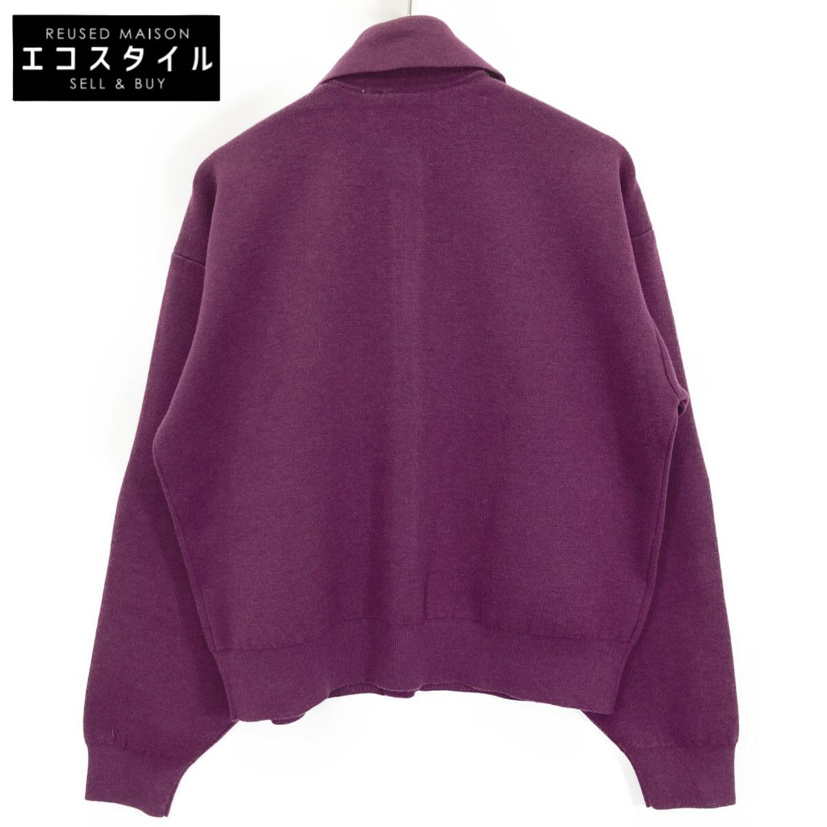 nagonstans ナゴンスタンス 25AW 470IA170-1391 パープル ウール混 soutien-collar knit cardigan MEDIUM