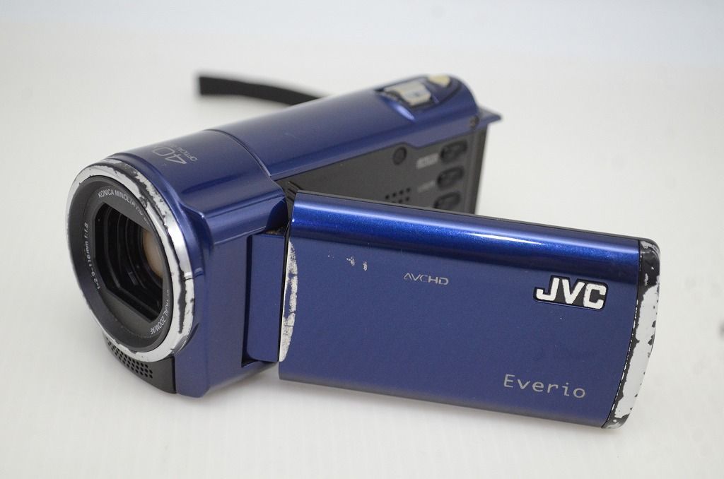 カメラ JVC Everio HD ビデオカメラ 青 GZ-HM670-A